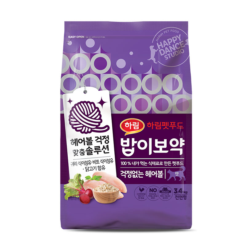 [마시꾸냥 동결트릿 증정] 하림 밥이보약 캣 3.4kg (걱정없는 헤어볼)